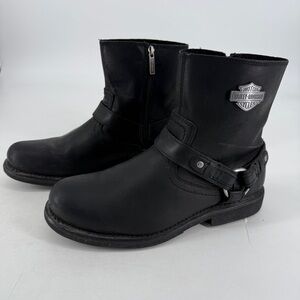 Harley Davidson Scout D95262 Black Harness Zipper Motorcycle Riding Boots Sz 10M